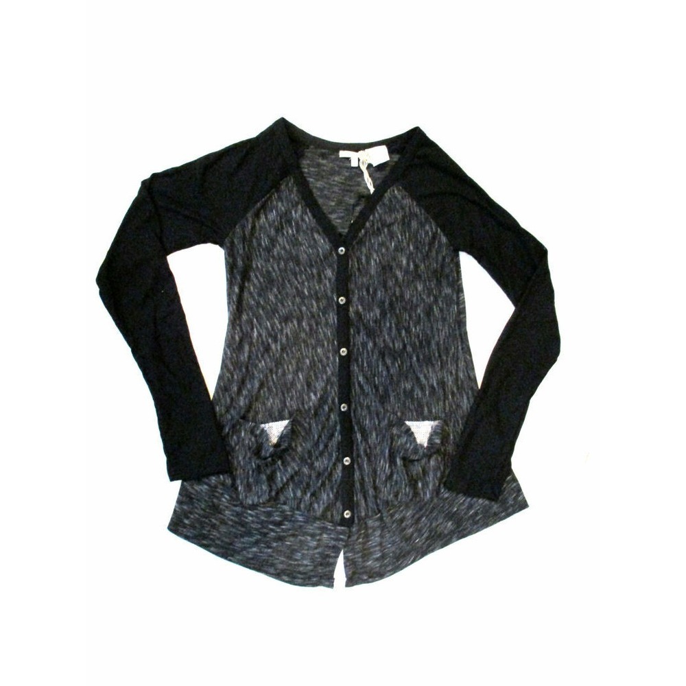 New‎ Miss Me Super Soft & Trendy Sequin Black Button Up Girls Top 7/8 w/Sleeves